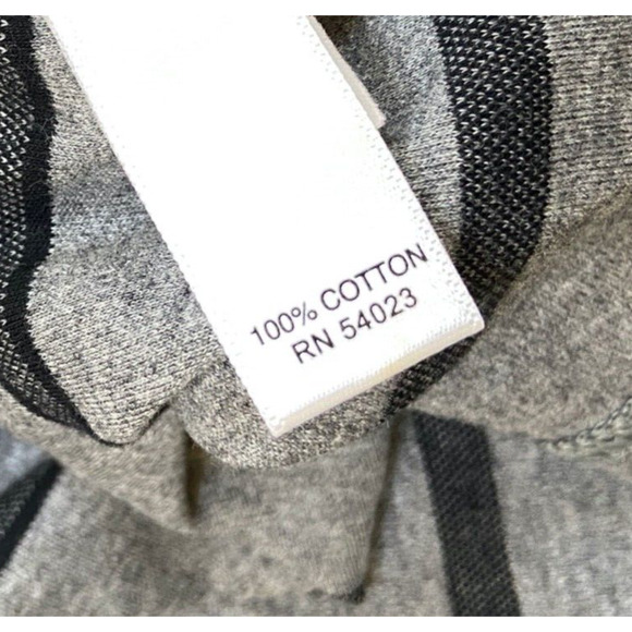 Banana Republic Polo Shirt Mens XL Gray Black Striped Short Sleeve - Picture 4 of 6